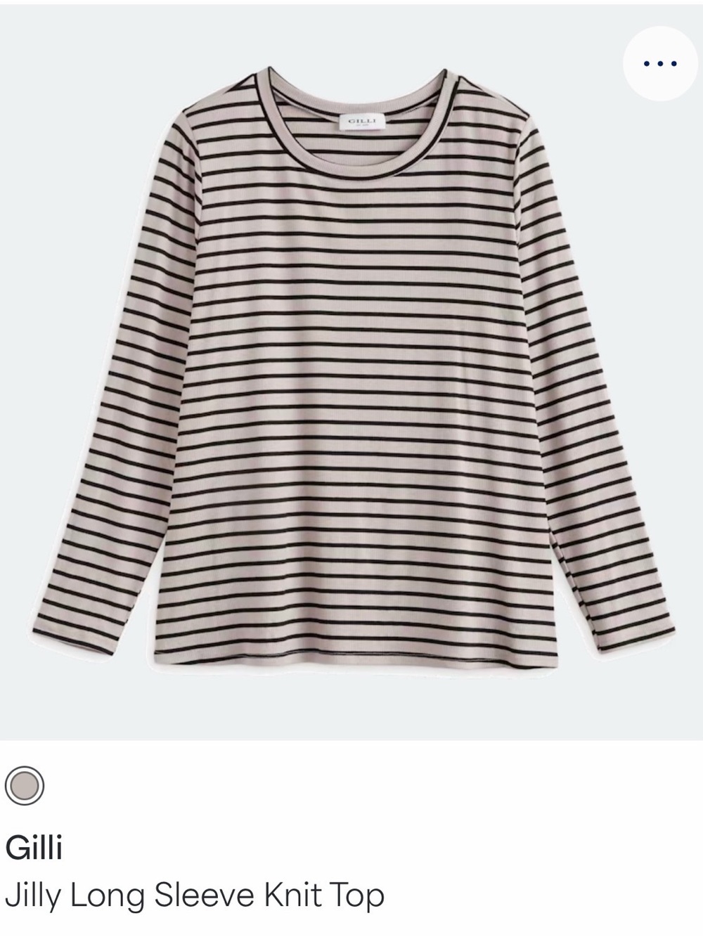 Gilli Cream and Black Striped Long Sleeve Knit Tee